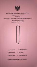 PERATURAN KALURAHAN KARANGDUWET NOMOR 9 TAHUN 2020 TENTANG PERUBAHAN ANGGARAN PENDAPATAN DAN BELANJA